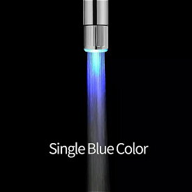 Zhangji 浴室 LED 蛇口 エアレーター水力シャワーLEDタップライト 節水 キッチン カラフルなエアレーターsingle color Blue