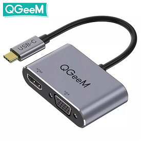 QGeeM usb C HDMIVGA forXiaomi ノートブック ラップトップ タブレット Macbook Pro Air Thunderbolt 3 for Samsung Galaxy S10 / S9 / S8 huawei