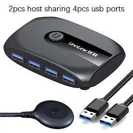 Unnlink 2 ポート kvm スイッチ usb 3.0とusb 3.0 X4 キーボード マウス プリンタ u ディスク 2個 コンピュータ ノートパソコン の スイッチ ボックス