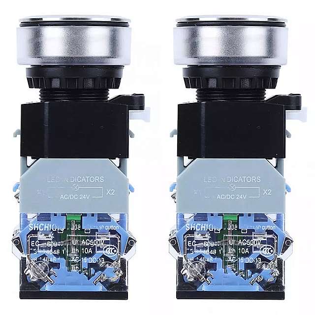 工業用プッシュ ボタン スイッチ 青色光と 30 ミリメートル インストール 直径 GQ38 ac/DC24V