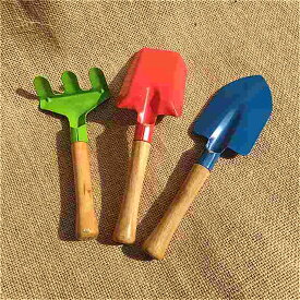 ミニ ガーデン レーキ小さな花柄の 木製 ガーデニング ショベルかわいい ガーデン ツール 子供 用 ツール セット ホームタイプ ピース / セット