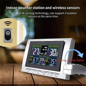 デジタルLCD温度計温度と多機能 バッテリー を備えた気象観測所の 時計