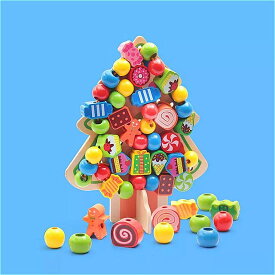フライacモンテッソーリ教育 学習 教育木の おもちゃ の漫画キャンディーツリーフルーツ ビーズ 教育 玩具 子供 の 誕生日 プレゼントに!