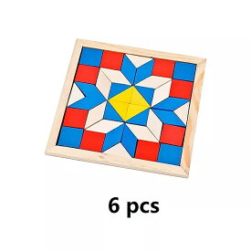 フライac おもちゃ -幾何学菱形tangramsロジック パズル 6ピース/セット
