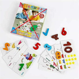 フライac おもちゃ -数字カードセット-木製数字動物カードマッチング パズル ゲーム モンテッソーリ教育 教育 玩具 プレゼントに!幼児