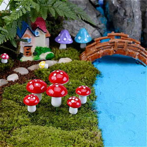 10 個 樹脂 工芸 かわいい キノコ テラリウム 置物 妖精 ガーデン ミニチュア パーティー の 庭 の 装飾 キノコ