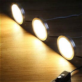 6 個 Led アンダーキャビネット ライト 調 光 対応 DC12V キッチン ライト LED パック ライト 家具ワードローブ食器棚 クローゼット 照明