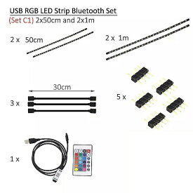 Usb led ストリップ bluetooth smd 5050 5 12v rgb 防水 テレビ ライト ティラled テープ ストライプ バイアス 照明 pc テレビ の 背景