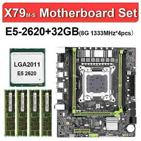 X79 m-s マザーボード xeon E5 2620 cpu lga 2011 4 × 8ギガバイト = 32ギガバイト1333mhz 10600 DDR3 ecc reg メモリ セットM-ATX M.2 ssd