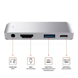 4 in 1 USB CHUB タイプC から 4K HDMI 互換 USB3.0 PD 60W 充電オーディオ （ iPad pro 2018/2019 Macbook Pro Samsung galaxy s9用）