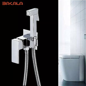 Bakala ビデ 正方形 クローム ビデ トイレ 蛇口 シャワー ポータブル 噴霧器 セット ホット コールド 蛇口 衛生 シャワー