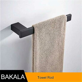 BAKALA ブラック スクエア 浴室 ハードウェア セット ウォール マウント ステンレス 鋼 浴室 製品 塗装モダン バスルーム アクセサリー