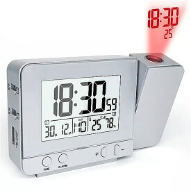 デジタルプロジェクション アラーム 時計ledプロジェクターデジタル時計温度湿度時間デスクテーブルledクロック機能