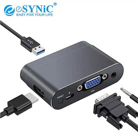 ESYNiC USB hdmi VGA アダプター HD コンバーター 1080 デュアル ディスプレイ MacBook Pro の空気の Imac 用の Bluetooth でマルチポート huawei 社 P20