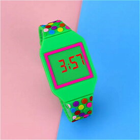 LED キッズ 腕時計 スポーツ電子 腕時計 ゼリー色 LED デジタル ボーイズ時計