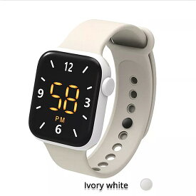 キッズ レディース デジタルスポーツ 腕時計 防水 正方形 LED ディスプレイ キッズ シリコン 時計