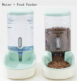 2ピース/セット 犬 猫 フィーダ水 ディスペンサー 噴水セット プラスチック 自動 給餌飲み水 ボウル 食品 容器