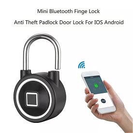 ミニ Bluetooth 指紋 ロック 防水 IP65 ロック 解除 盗難防止 iOS Android アプリ制御 ドア キャビネット 南京錠