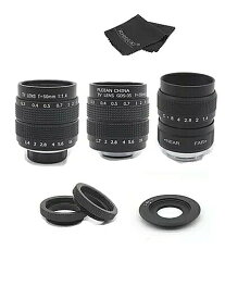 福建3in1 cctv レンズ 25ミリメートルf1.4 レンズ /35ミリメートルf1.7 レンズ /50ミリメートルf1.4 レンズ マウント リング キット オリンパス 、 パナソニック のマイクロ4/3 M4/3メートル4/3