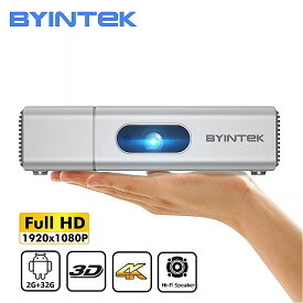 Byintek U50 3D 4 18k dlpフルhd 1080p androidのwifiのスマート2 4k テレビ ポータブル ホームミニled プロジェクター proyector 携帯電話 pc