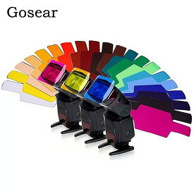 Gosear 15 × 6センチメートル20個アソートカラーユニバーサル透明フラッシュ色の光 フィルター ゲルのledストロボ 懐中電灯