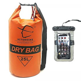 Hitorhike 25L 防水ドライ バッグ アウトドア水泳ラフティング 収納 袋調節 可能 なストラップ 5 色 + 電話