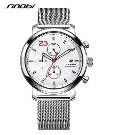 シンビの 男性用 時計 ビジネス 腕時計 耐水性 ステンレス スチール メッシュ 時計 サイズ44mm