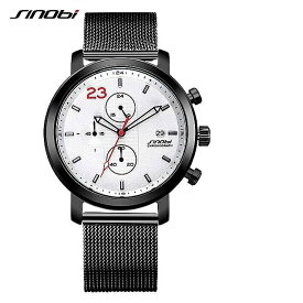 シンビの 男性用 時計 ビジネス 腕時計 耐水性 ステンレス スチール メッシュ 時計 サイズ44mm
