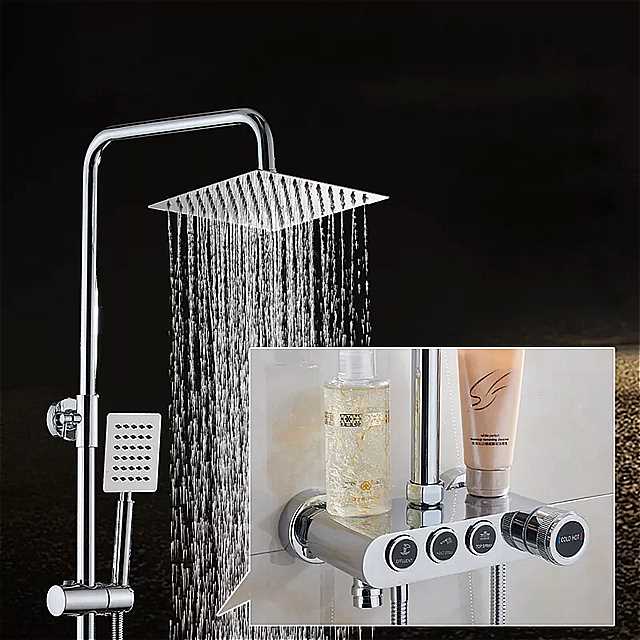 浴室 シャワー 蛇口 ミキサー 水 降雨 シャワー セット 三方 浴室 シャワー システム 真鍮 シャワー 蛇口 ミキサー