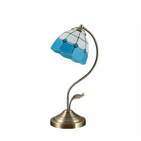 地中海 テーブルランプ 9ワット 電球 寝室 の ベッドサイド ランプ ライブラリレトロ ガラス装 飾 テーブルランプ
