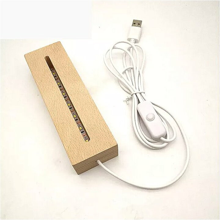 楽天市場】木製 LED ランプ USB ケーブル付き モダンな 常夜灯 