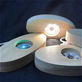 木製 LED ベッドサイド ランプ USB ケーブル付き モダンな ナイトライト DIY 組み立てられた ラウンドベース