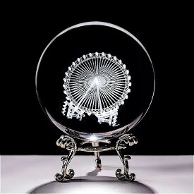 6センチメートル クリスタル 3D ボール 装飾品 刻印 石英 ガラス 球 観覧 車 モデル 家 装飾 ミニチュア 置物