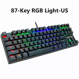 ゲーミング メカニカル キーボード 87key ゴースト青赤 スイッチ バック ライト led 有線 ゲーミング キーボード ノート pc