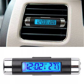 Speedwow - 車 用2 in 1 lcdデジタル 温度計 車 の時計 デジタルバック ライト 付き 温度計 インテリア アクセサリー