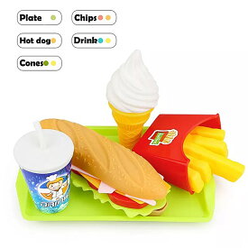 子供 シミュレーション 食品 ハン バーガー ホットドッグ キッチン おもちゃ セットふり再生 ミニチュア スナック バーガー 知育 玩具 ため