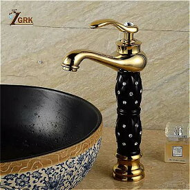 Zgrk 浴室 の 蛇口 ユーロ ゴールド 洗面器 の 蛇口 高級 トール 浴室 の 洗面台 は単一のハンドル単穴ミキサー水タップ