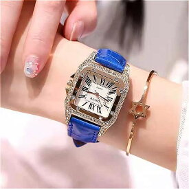 女性用クォーツ 時計 スクエア 腕時計 シンプルなデザインアナログ女性用ニューコレクション2021