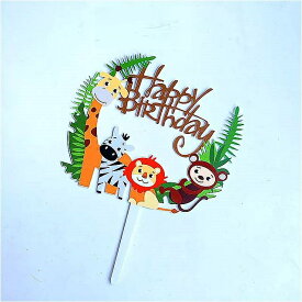 クリエイティブ かわいい 漫画 アクリル ケーキ カード ハッピーバースデー 小さな 動物 誕生日 ケーキ 装飾 ケーキ 装飾 用品