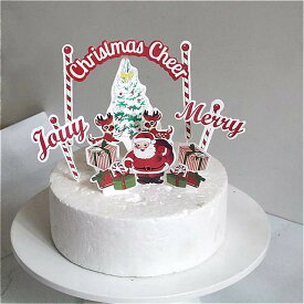 メリー クリスマス ケーキ トッパー サルエルク ボックス ツリー スノーマン ベア ペンギン クリスマス デコレーション ホーム パーティー 用品 子供 好意