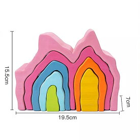 赤ちゃん ため 木製 虹 おもちゃ ビルディング ブロック 子供 ため シミュレーション石 おもちゃ 創造的な虹 スタッカー モンテッソーリ 幼児 教育