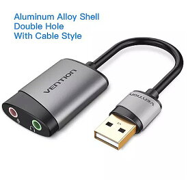 Vention サウンドカード Usb ジャック 3.5 ミリメートルアダプタ USB オーディオ インターフェース外部サウンドカード PC ヘッドセット ヘッドホン USB サウンドカード