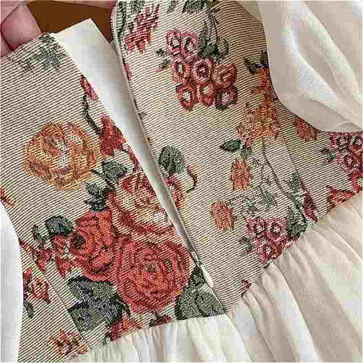 楽天市場】女の子 のための ヴィンテージ の 刺繍 入り ドレス 花嫁 