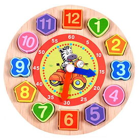カラフルな 木製 デジタル ビーズ 時計 モンテッソーリ 漫画 動物 教育 ビーズ パズル ガジェット マッチング 時計 おもちゃ キッド 子供