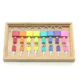 モンテッソーリ- 子供 向けのキー付きの 教育用感覚玩具のセット さまざまな色の 歯ブラシゲーム
