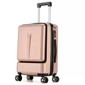 女性 用 24インチ フロント ポケット 付き ローリング ラゲッジ ボックス パスワード 付き スーツケース トラベル バッグ