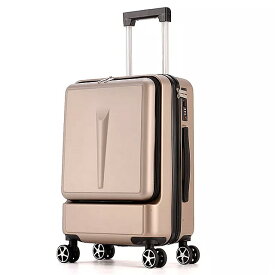 女性 用 24インチ フロント ポケット 付き ローリング ラゲッジ ボックス パスワード 付き スーツケース トラベル バッグ