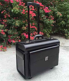 Carrylove 18 "インチ 牛革 エアラインパイロット トロリー 荷物キャビン スーツケース 旅行バッグビジネス