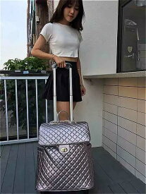 Carrylove 18 "インチ新しい 女性 キャビン 革荷物 バッグキャビン トロリー 旅行バッグ 女性 のための