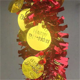 金線 カラー バー ハッピーバースデー 飾る 子供 誕生日 パーティー 背景 壁花輪 バナー シャワーため 用品 2メートル